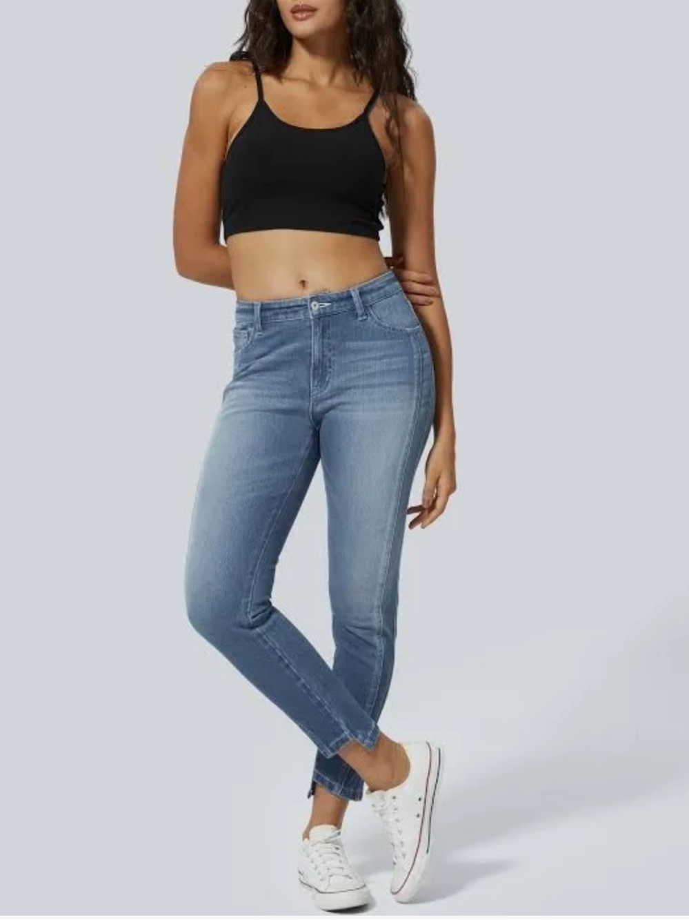 Halara Flex Mid Low Rise Zipper Pockets Casual Skinny Jeans Sz XL